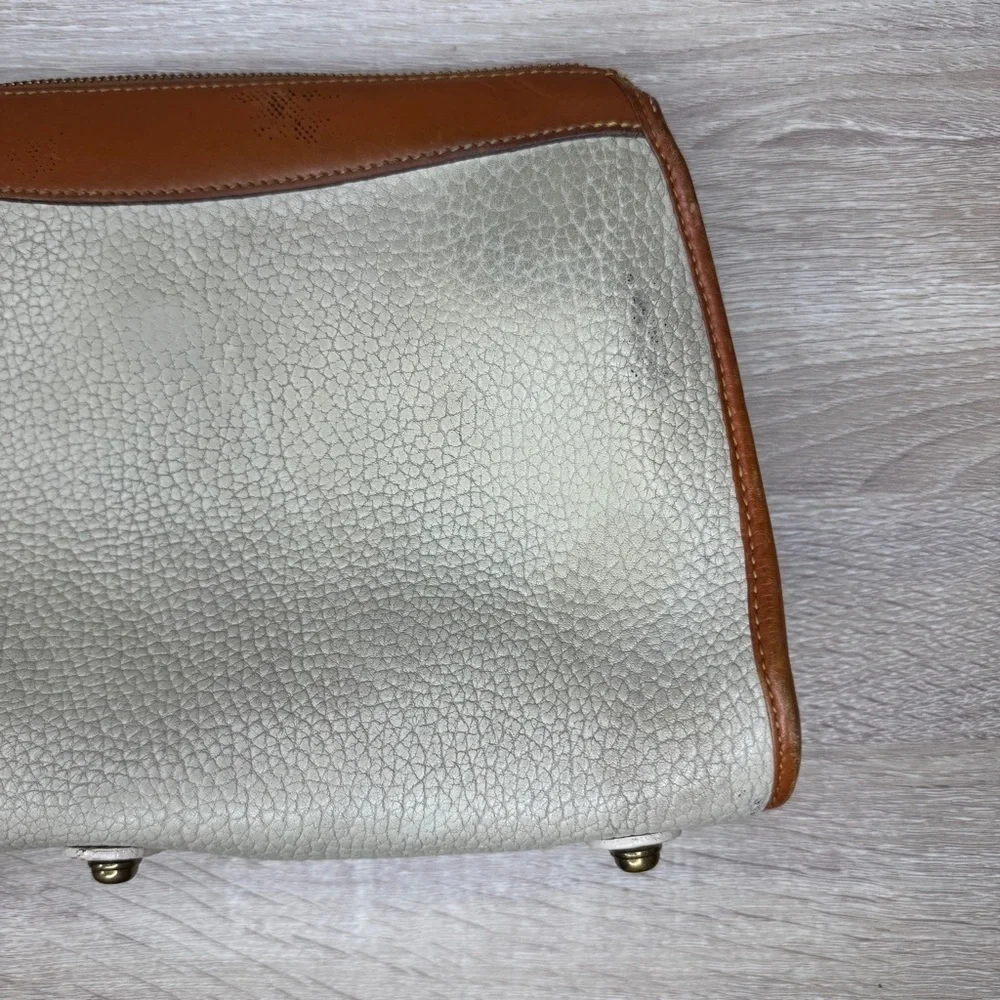 Dooney & Bourke Cream and Tan Leather Bag Vintage - Picture 7 of 15